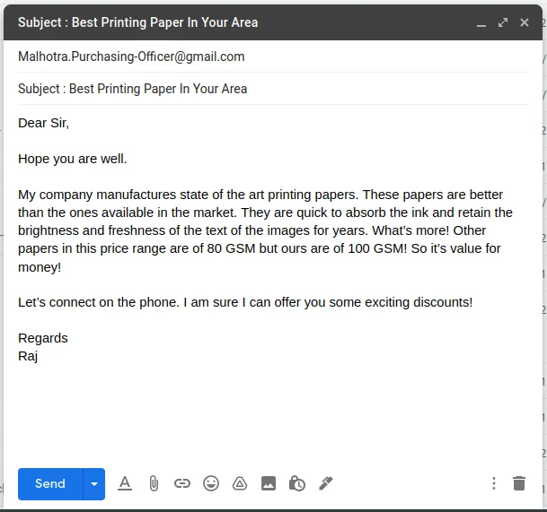 Copywriting Example