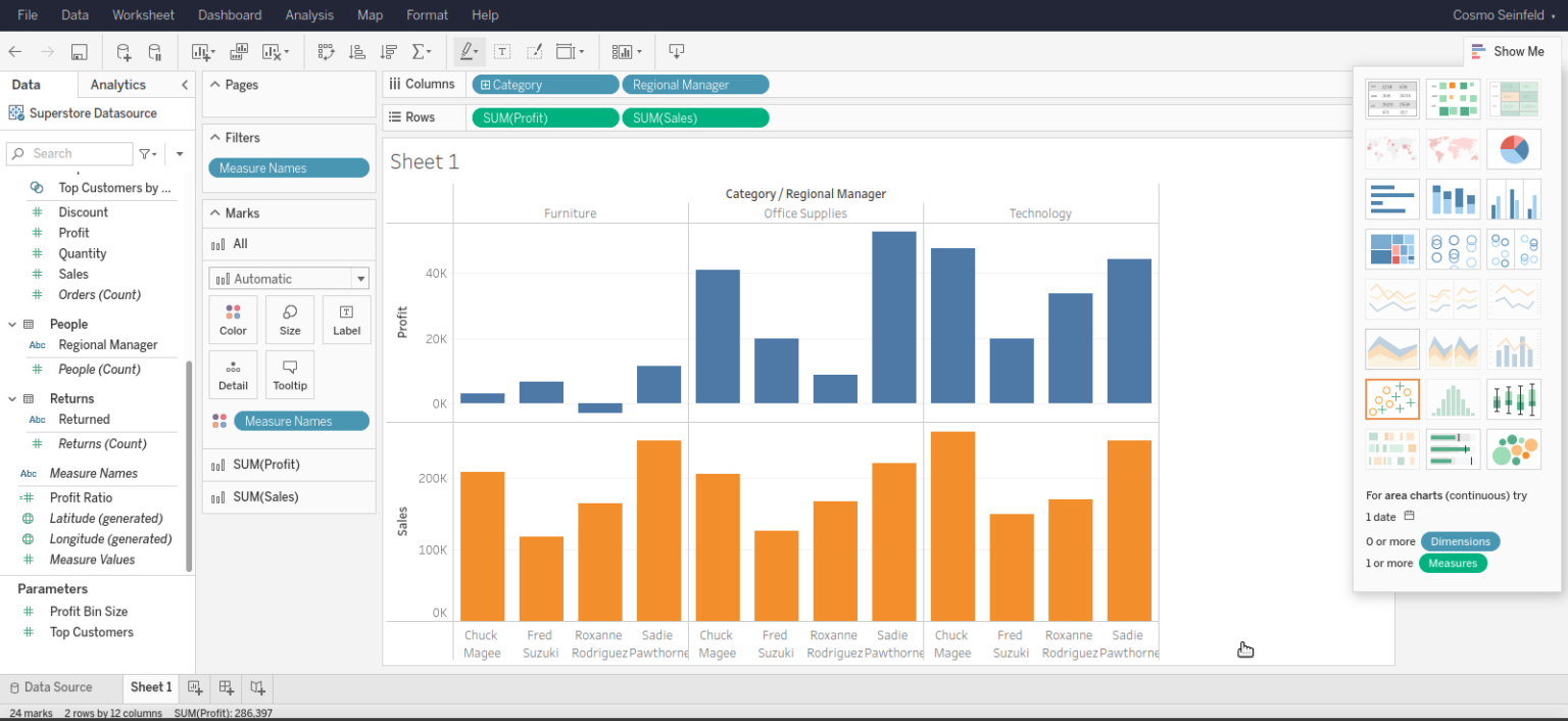 Tableau Content - Dimensions Content